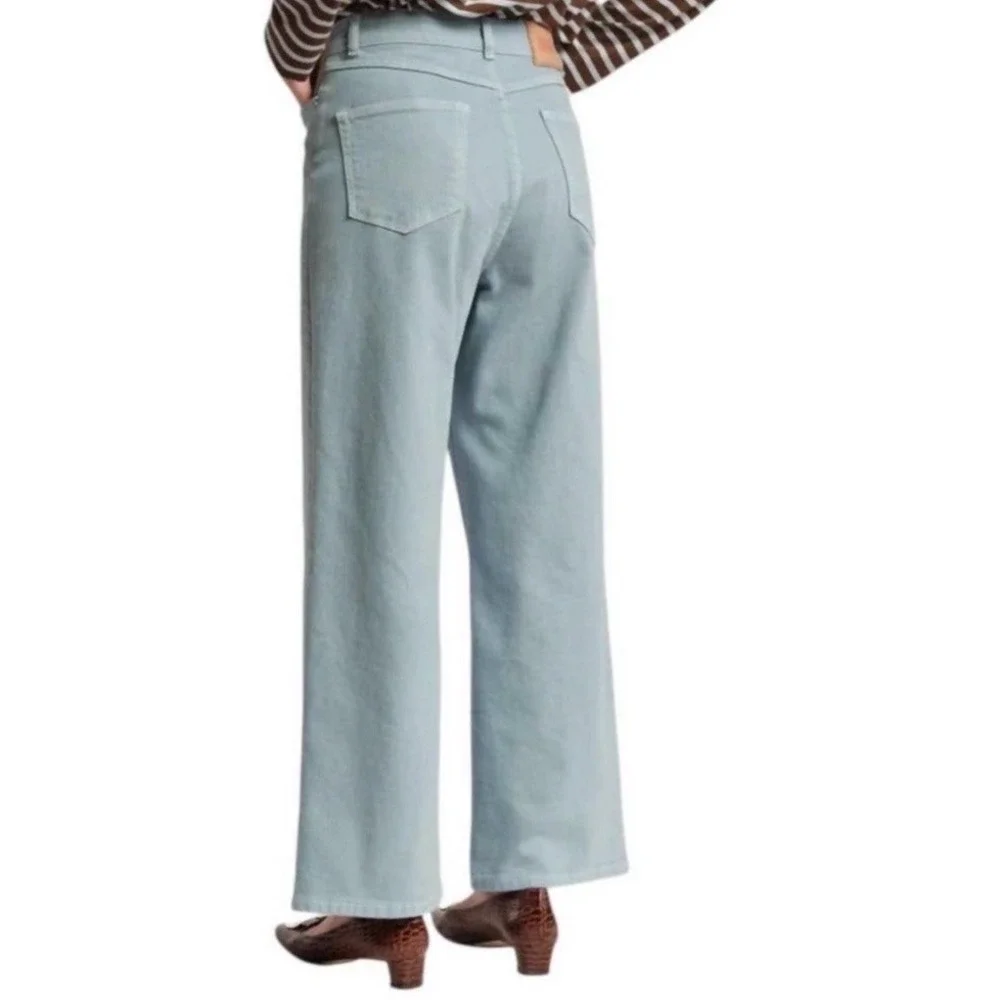 Frances Valentine Jeans Women's Size 6 Ace Wide Leg Stretch Denim in French Blue